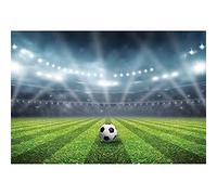 YongFoto 5x3ft Football Arena Stadium Backdrop Spotlight Illuminated Soccer Pitch Lawn Fans Stands Photography Background Children Decor Birthday Festival Event Party Photo Studio Props Polyester