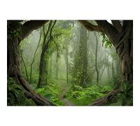 YongFoto 5x3ft Polyester Photo Backdrop Green Forest Jungles View Big Old Trees Narrow Path Photography Background Portrait Photo Shoot Studio Props