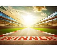 YongFoto 5x3ft Polyester Photo Backdrop Large Racing Field International Race Track Winner Word Start Line Photography Background Portrait Photo Shoot Studio Props