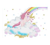 YongFoto 5x3ft Unicorn Backdrop Photography Cartton Cute Pink Unicorn Rainbow Cloud Twinkle Star Backdrops for Birthday Party Baby Shower Children Baby Kids Girls Vinyl Photo Background Studio Props