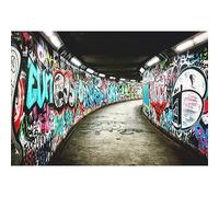 YongFoto 5x3ft Vinyl Photo Backdrop Graffiti Wall on the Subways Photography Background Portrait Photo Shoot Studio Props