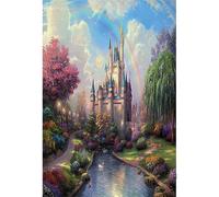 YongFoto 5x7ft Photography Backdrop Fairytale Angel Castle White Cloud Rainbow Pathway Stream Backdrops Photo shoot Lovers Party Game Adult Kids Baby Personal Portrait Photo Background Studio Props
