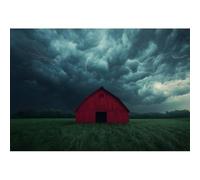 YongFoto 7x5ft Natural Landscape Backdrop Barn on The Farm Before the Storm Extreme Weather Photo Photography Background for Popular Science Earth Theme Education Studio Props
