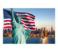 YongFoto 7x5ft Photography Backdrop American Flag Statue of Liberty New York City Backdrops for Photography Photo Shoots Party Adults Kids Wedding Personal Portrait Vinyl Photo Background Studio Props