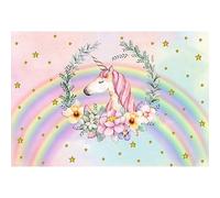 YongFoto 7x5ft Photography Backdrop Cute Unicorn Head Rainbow Happy Birthday Photo Background Backdrops for Photography Party Wedding Photo Shoots Personal Portrait Adult Kids Photo Studio Props Vinyl