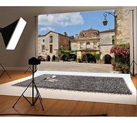 YongFoto 7x5ft Photography Backdrop France Village of Monpazier in Perigord Ancient Building Countryside Photo Background Backdrops Photography Video Party Kids Wedding Portrait Photo Studio Props