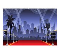 YongFoto 7x5ft Photography Backdrop Holly-wood Red Carpet Flash Lights Photo Background Backdrops for Photography Photo Shoots Party Adults Kids Wedding Personal Portrait Vinyl Photo Studio Props