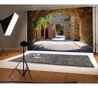 YongFoto 7x5ft Photography Backdrop Medieval Arched Street in Old Town of Rhodes Greece Photo Background Backdrops Photography Video Party Adults Kids Wedding Personal Portrait Photo Studio Props