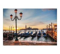 YongFoto 7x5ft Photography Backdrop Traditional Italian Gondolas in Europe Venice Church San Giorgio Maggiore Sunrise Photo Background Backdrops Photography Video Party Kids Wedding Photo Studio Props