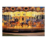 YongFoto 7x5ft Polyester Photo Backdrop Carousel Playground Merry go Round Fun Fair Carnival Colorful Horse Figures Photography Background Portrait Photo Shoot Studio Props