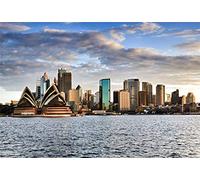 YongFoto 7x5ft Vinyl Photo Backdrops for Photography Sydney Australia City Scape Opera House from Harbour Pictures for Photo Booth Background Photo Shoot Video Studio Props Wallpaper 7x5ft
