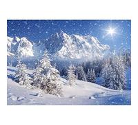 YongFoto 8x6.5ft Snow Mountains Photography Backdrop Winter Forest Christmas Trees Blue Sky Background Snowflake Sunshine Holiday Travel New Year Banner Kids Adults Portraits Photo Studio Props