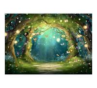 YongFoto Enchanted Forest Backdrop 20x10ft Wildflowers Firefly Butterfly Spring Garden Fairy Tale Wonderland Photography Background Kids Birthday Party Banner Portraits Photoshoot Wallpaper Props