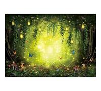YongFoto Enchanted Forest Backdrop 6x4ft Wildflowers Mushroom Butterfly Spring Garden Fairy Tale Wonderland Photography Background Kids Birthday Party Banner Portraits Photoshoot Wallpaper Props