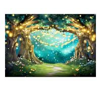 YongFoto Enchanted Forest Backdrop 8x6ft Wildflowers Mushroom Butterfly Spring Garden Fairy Tale Wonderland Photography Background Kids Birthday Party Banner Portraits Photoshoot Wallpaper Props