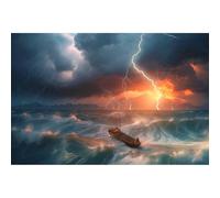 YongFoto Ocean Lightning Storm Backdrop 6x4ft Dark Cloudy Sky Thunderstorm Photography Background Birthday Bible School Jesus Halloween Pirate Themed Party Banner Room Decor Photo Booth Wallpaper