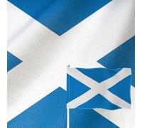 YongFoto Scotland Flag 4x6ft Double Sided Burlap Scottish Banner Four Sided Stitched Bright Vivid Color Durable UV Fade Resistant Weatherproof Celebration Garden Yard Bedroom Wall Pole Sleeve