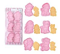 YongHang 6 Piece Cookie Cutter Set Paw Patrol 3D Cookie Cutter Kids Reusable Plastic Stamp Cookie Cutter for Cookies and Bread Cake Decoration Kids Birthday Party DIY Baking