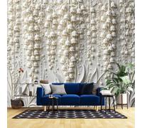 YONGHONGKEJI 3D Textured Floral Wallpaper 100X72Inch 3D Panoramic Hanging Flower Wall Paper Botanical Floral Wall Mural Poster Photo Wallpaper Gentle Farmhouse Home Decor Bellflower 250X180Cm(W X H)