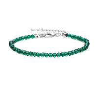 YONGHONGKEJI 3Mm Natural Emerald Stone Healing Crystal Bracelet For Women, Faceted Chakra Gemstone Bracelet Adjustable Yoga Distance Charm Jewelry For Men Couple Jewelry Xmas Gift
