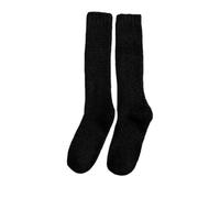 YONGHONGKEJI 3Pairs Long Fluffy Socks Womens Knee High Comfort Thick Solid Color Terry High Elasticity Super Soft Fuzzy Bed Home Casual Sleeping Xmas Gift Black