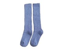 OutFyt 3Pairs Long Fluffy Socks Womens Knee High,Comfort Thick Solid Color Socks Terry Socks High Elasticity Super Soft Fuzzy Bed Socks Home Casual Sleeping Xmas Gift,Blue