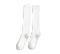 OutFyt 3Pairs Long Fluffy Socks Womens Knee High,Coral Velvet Bed Socks Solid Color Thermal Terry Socks High Elasticity Soft Fuzzy Sock Home Casual Sleeping Xmas Gift,White