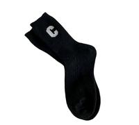 YONGHONGKEJI 3Pairs Soft Thermal Cosy Winter Bed Socks For Women And Girls Coral Fleece Fuzzy Letter C Floor Comfy Slipper Home Casual Sleeping Xmas Gift Black