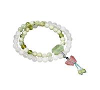 YONGHONGKEJI Bead Bracelet 6Mm Double Wrap Bead Bracelets Healing Crystals Bangles 7 Chakra Protection Natural White Jade Green Grape Milk Cap Xiuyu Flower Brand Beaded Wristbands
