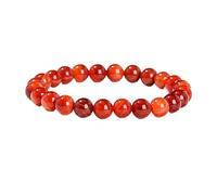 YONGHONGKEJI Bead Bracelet Natural Stone Healing Crystal Bracelets for Women Men Energy Quartz Bangles for 7 Chakra Protection Yoga Meditation Relax Friendship Crystal Jewelry Gifts Red Striped Agat