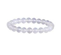 YONGHONGKEJI Bead Bracelet Natural Stone Healing Crystal Bracelets for Women Men Energy Quartz Bangles for 7 Chakra Protection Yoga Meditation Relax Friendship Crystal Jewelry Gifts White Agate 8Mm