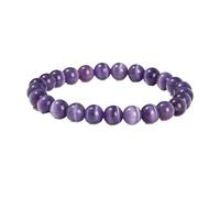 YONGHONGKEJI Bead Bracelet Natural Stone Healing Crystal Bracelets for Women Men Energy Quartz Bangles for 7 Chakra Protection Yoga Meditation Relax Friendship Crystal Jewelry Gifts Violet Cat'S Eye