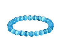 YONGHONGKEJI Bead Bracelet Natural Stone Healing Crystal Bracelets for Women Men Energy Quartz Bangles for 7 Chakra Protection Yoga Meditation Relax Friendship Crystal Jewelry Gifts Deep Lake Blue C