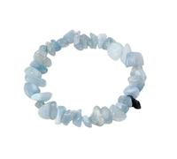 YONGHONGKEJI Beaded Bracelets For Men, Handmade Natural Crystal Bracelets For Women Stretch Irregular Chips Beaded Bangles Jewelry Gifts For Mum Align Chakras Promote Communication Aquamarine