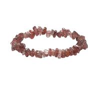 YONGHONGKEJI Beaded Bracelets For Men, Handmade Natural Crystal Bracelets For Women Stretch Irregular Chips Beaded Bangles Jewelry Gifts For Mum Align Chakras Promote Communication Strawberry Quartz
