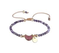 YONGHONGKEJI Beaded Bracelets for Women Natural Colorful Crystal Bracelet for 7 Chakra 4Mm Section Gemstone Cuff Bangles Handmade Braided Charm Wristbands Jewellery Gifts for Women Amethyst
