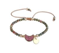 YONGHONGKEJI Beaded Bracelets for Women Natural Colorful Crystal Bracelet for 7 Chakra 4Mm Section Gemstone Cuff Bangles Handmade Braided Charm Wristbands Jewellery Gifts for Women Chrysoprase