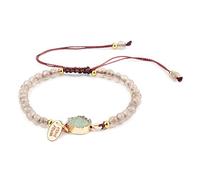 YONGHONGKEJI Beaded Bracelets for Women Natural Colorful Crystal Bracelet for 7 Chakra 4Mm Section Gemstone Cuff Bangles Handmade Braided Charm Wristbands Jewellery Gifts for Women Green