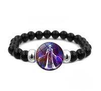 OutFyt Chakra Bracelet, 12 Zodiac Signs Constellation Astrological Bangle Natural Black Onyx Gemstone Bangle Healing Crystal Horoscope Bracelet Birthstone Jewelry For Men Couple,Virgo