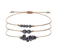 YONGHONGKEJI Chakra Bracelets for Women 3Pcs Natural Colorful Crystal Bracelets for 7 Chakra Lrregular Gemstone Cuff Bangles Crystal Chip Wristbands for Men Jewellery Gifts for Women Hematite