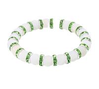 OutFyt Chakra Bracelets For Women, Green Drill Bracelet Natural White Onyx Stone Yoga Chakra Crystal Bracelet Beaded Stretch Lucky Stone Bead Bracelet For Women Men