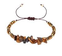 YONGHONGKEJI Chakra Bracelets for Women Natural Colorful Crystal Bracelets for 7 Chakra Lrregular Gemstone Cuff Bangle Crystal Chip Bangle Adjustable Rope Wristbands Jewellery Gifts Tiger'S Eye Ston