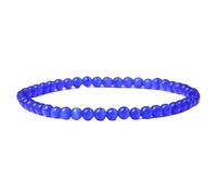 OutFyt Chakra Gemstone Crystal Bangle,Natural Stone Bracelets For Women Men, 4Mm Deep Blue Cat Eye Stone Fashion Yoga Beaded Wristband Matching Stretchy Bracelet Xmas Gift