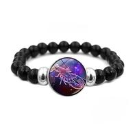 YONGHONGKEJI Crystal Bracelet 12 Zodiac Signs Constellation Astrological Bangle Natural Black Onyx Gemstone Healing Horoscope Bracelet Birthstone Jewelry For Men Couple,Cancer