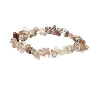 YONGHONGKEJI Crystal Bracelet For Men, Handmade Natural Crystal Bracelets For Women Stretch Irregular Chips Beaded Bangles Jewelry Gifts For Mum Align Chakras Promote Communication Smoky Quartz