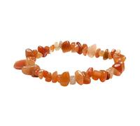 YONGHONGKEJI Crystal Bracelet For Men, Handmade Natural Crystal Bracelets For Women Stretch Irregular Chips Beaded Bangles Jewelry Gifts For Mum Align Chakras Promote Communication Orange Jade