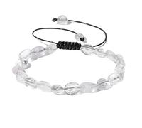 YONGHONGKEJI Crystal Bracelet, Natural Irregular Clear Quartz Stone Bangle Handmade Braided Healing Crystal Bracelet Adjustable Yoga Chakra Balance Wristband Lucky Beaded Bangles For Women Men