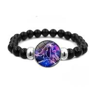 OutFyt Crystal Bracelets, 12 Zodiac Signs Constellation Astrological Bangle Natural Black Onyx Gemstone Bangle Healing Crystal Horoscope Bracelet Birthstone Jewelry For Men Couple,Gemini