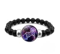 OutFyt Crystal Bracelets For Women, 12 Zodiac Signs Constellation Astrological Bangle Natural Black Onyx Gemstone Bangle Healing Crystal Horoscope Bracelet Birthstone Jewelry For Men Couple,Scorpio