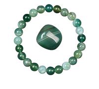 YONGHONGKEJI Crystal Bracelets for Women 8Mm Bead Bracelets Healing Gemstone Stretch Bracelets Elegant Fossil Design Chakra Bangles for Women Birthday Christmas Jewellery Gifts Green Stripe